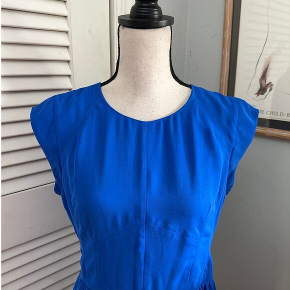 REBECCA TAYLOR Womens Dress 10 Blue Fit Flare Party Mini Cocktail Party - Picture 2 of 11
